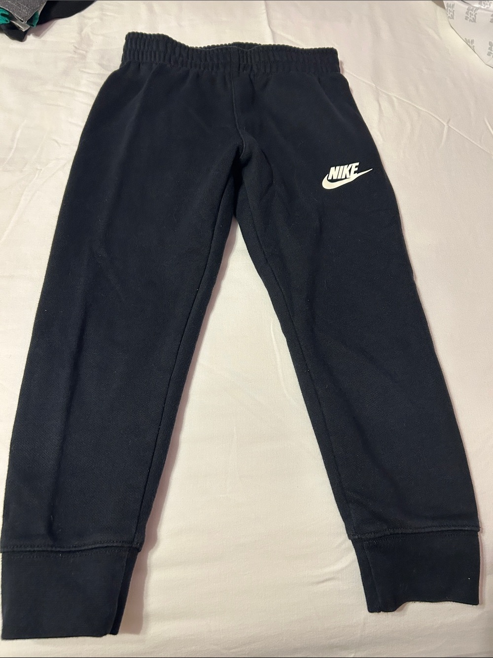 Nike Black Kids Fleece Joggers with White Swoosh
